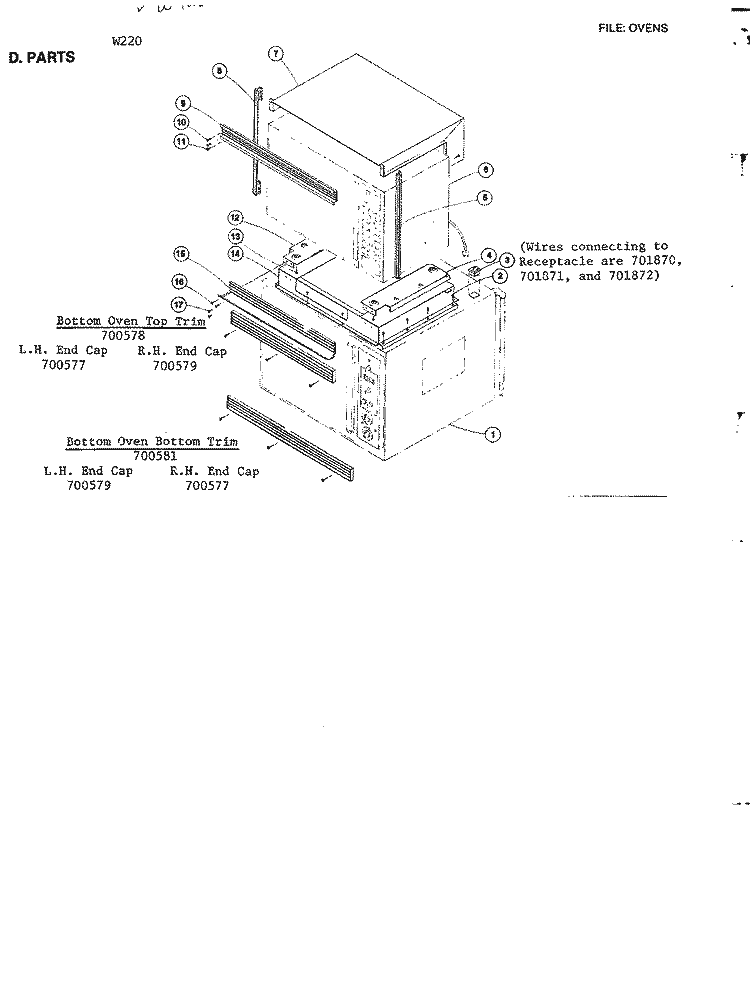 THERMAL BULB CLIP Diagram and Parts List for 800181-C  Jenn-Air Wall Oven