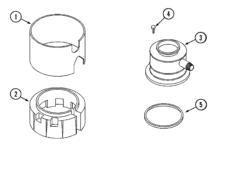 FRONT VIEW Diagram and Parts List for GC75  Jenn-Air Food Waste Disposer