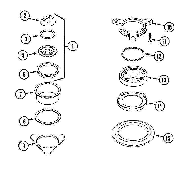 SINK FLANGE Diagram and Parts List for GC100  Jenn-Air Food Waste Disposer