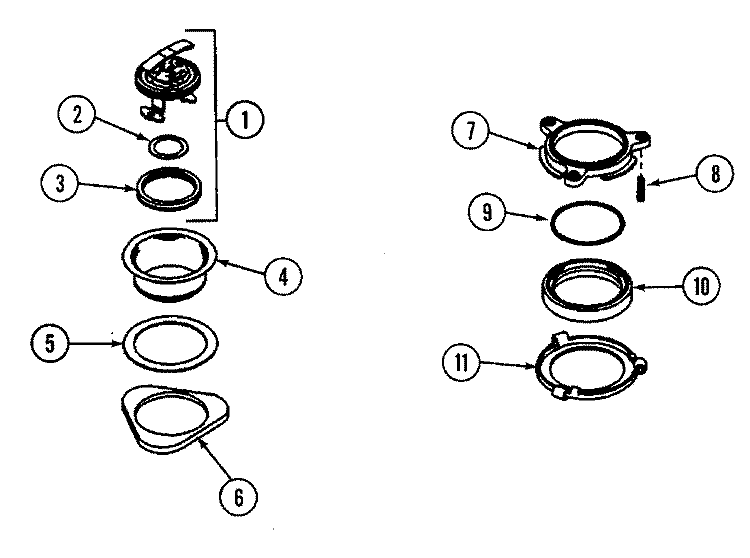 SINK FLANGE Diagram and Parts List for GB60  Jenn-Air Food Waste Disposer