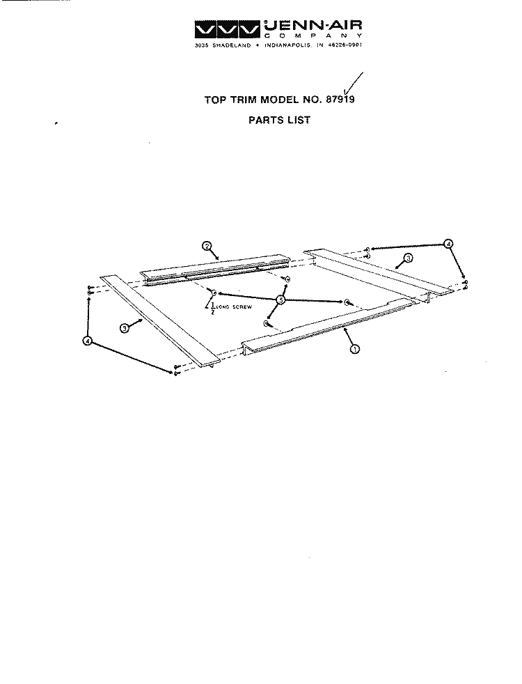 TOP TRIM Diagram and Parts List for 87919  Litton Cooktop