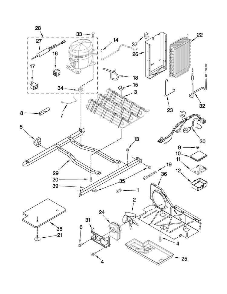 Unit Parts Diagram and Parts List for MSD2576VEM01  Maytag Refrigerator