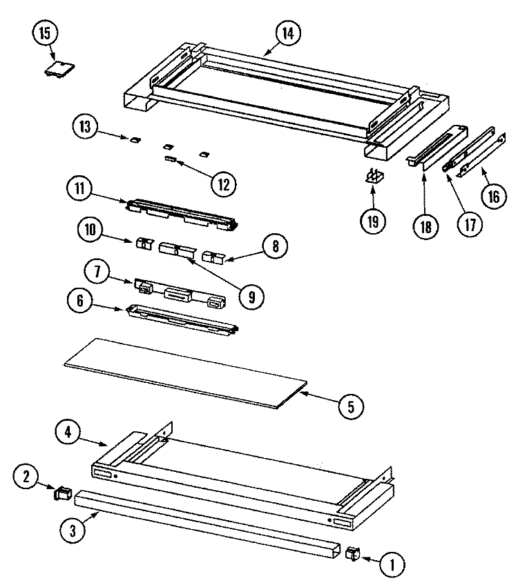 FRONT PANEL ASSEMBLY (SERIES 11) Diagram and Parts List for RH800B  Jenn-Air Range Hood