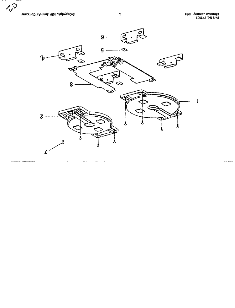 COIL ASSEMBLY Diagram and Parts List for A130F  Jenn-Air Cooktop