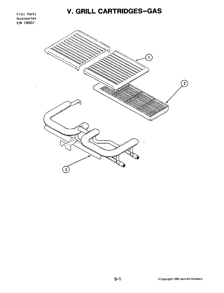 GRILL CARTRIDGE - GAS Diagram and Parts List for AG150  Jenn-Air Cooktop