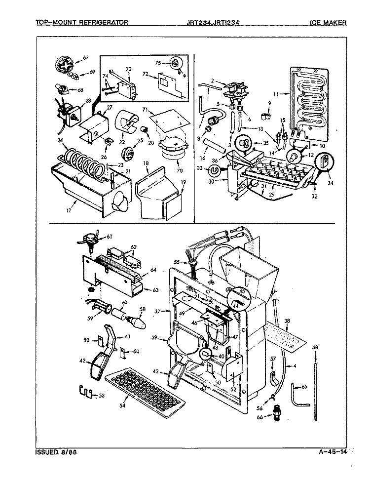 ICE MAKER Diagram and Parts List for JRTI234 8C05A Admiral Refrigerator