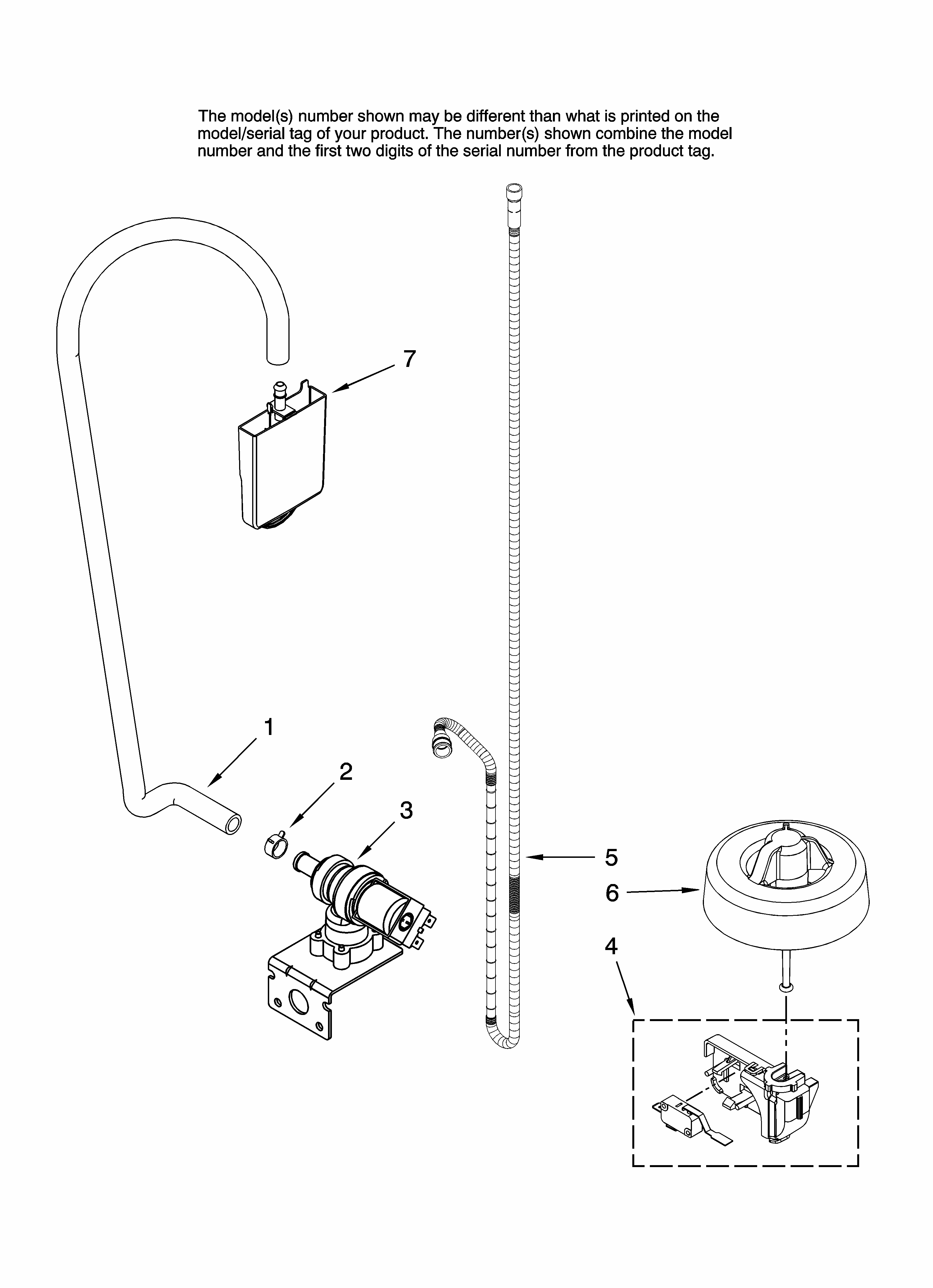 Fill And Overfill Parts Diagram and Parts List for MDB8601AWS41  Maytag Dishwasher