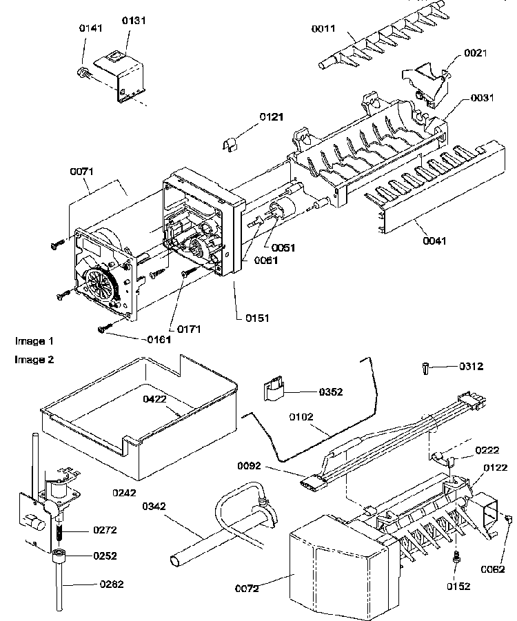 Ice Maker Assy And Parts Diagram and Parts List for TSI25TE-P1308101WE  Amana Refrigerator