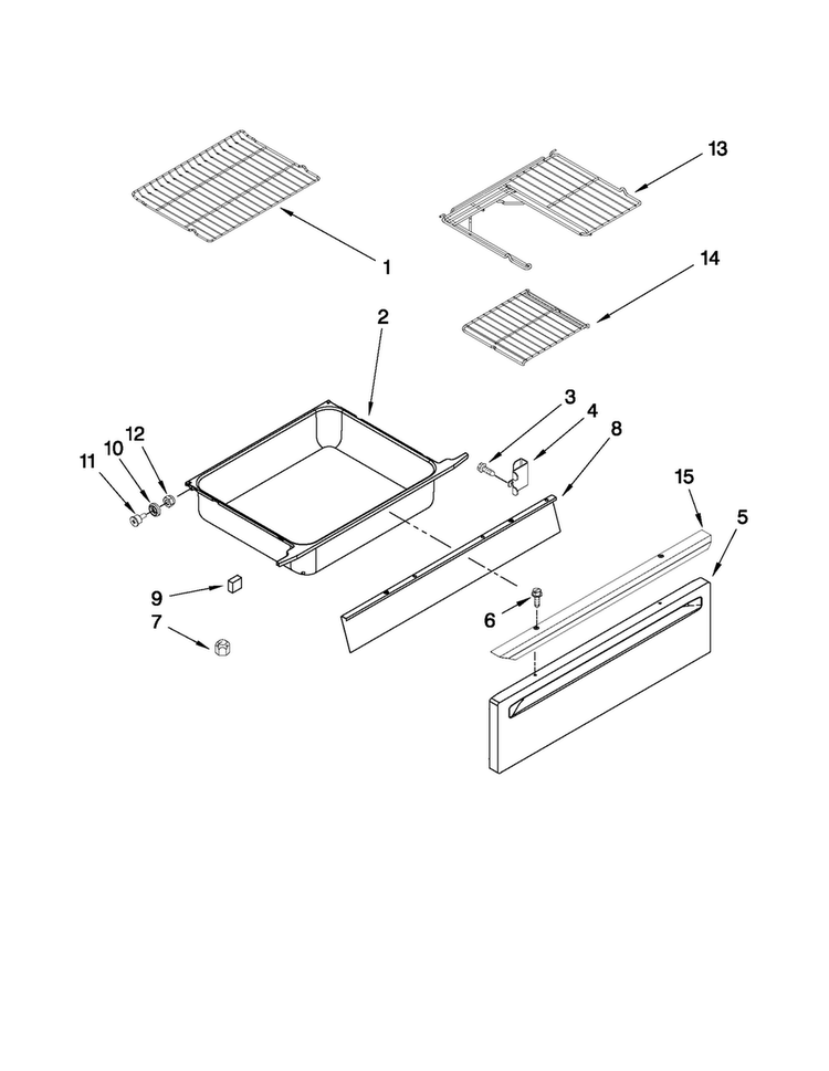 Drawer And Rack Parts Diagram and Parts List for MES5875BCW21  Maytag Range