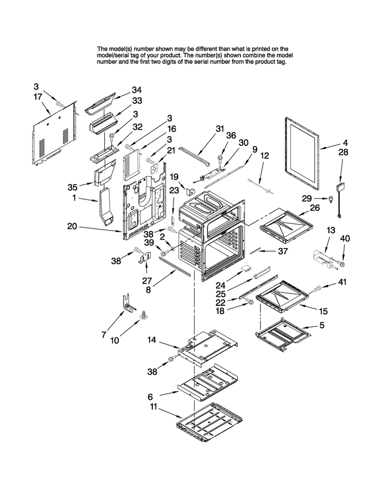 Chassis Parts Diagram and Parts List for MGR6751BDW17  Maytag Range