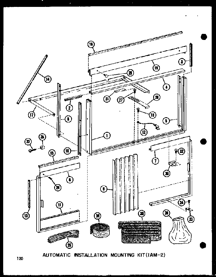 Automatic Installation Mounting Kit Diagram and Parts List for 10-2NM P54974-2R Amana Air Conditioner