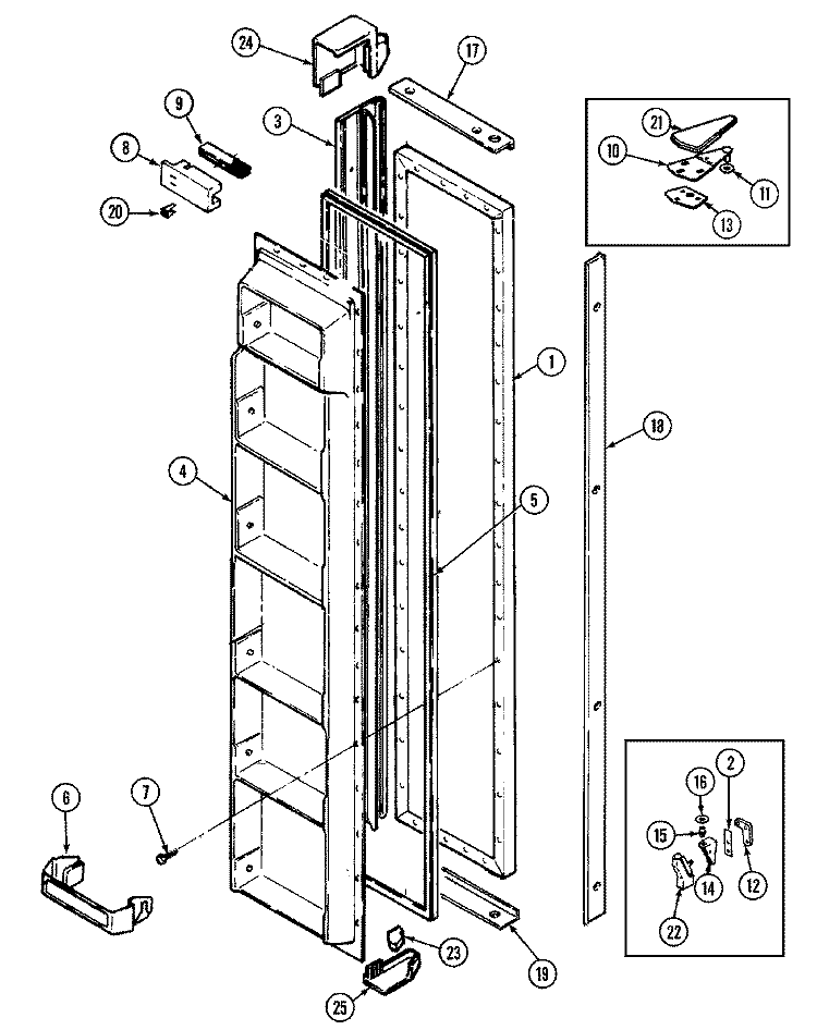 FREEZER DOOR Diagram and Parts List for JRS227W DQ22A Jenn-Air Refrigerator