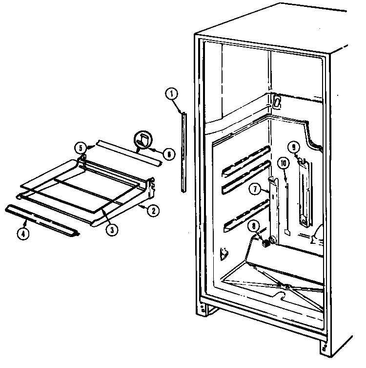 Shelves & Accessories Diagram and Parts List for RB234RDV DG86A Magic Chef Refrigerator