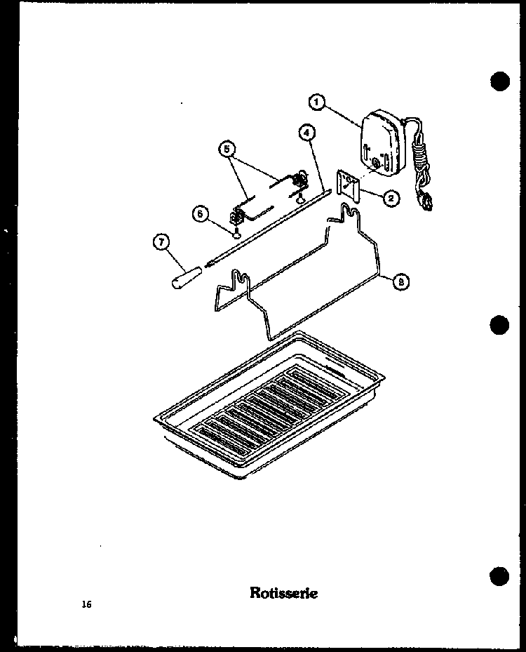 Rotisserie Diagram and Parts List for ADMIC-P8592803S  Amana Range