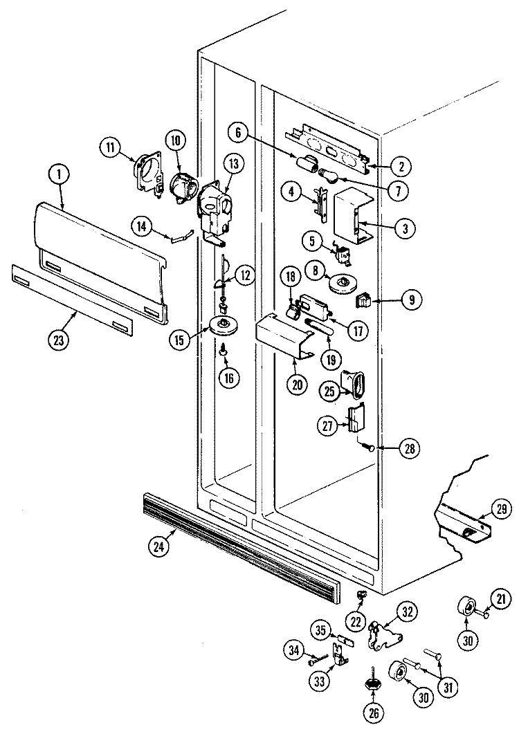 FRESH FOOD COMPARTMENT Diagram and Parts List for JRSD227B DQ34A Jenn-Air Refrigerator
