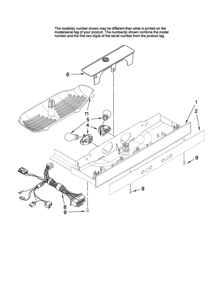 Control Parts Diagram and Parts List for JS2628HEKB13  Jenn-Air Refrigerator