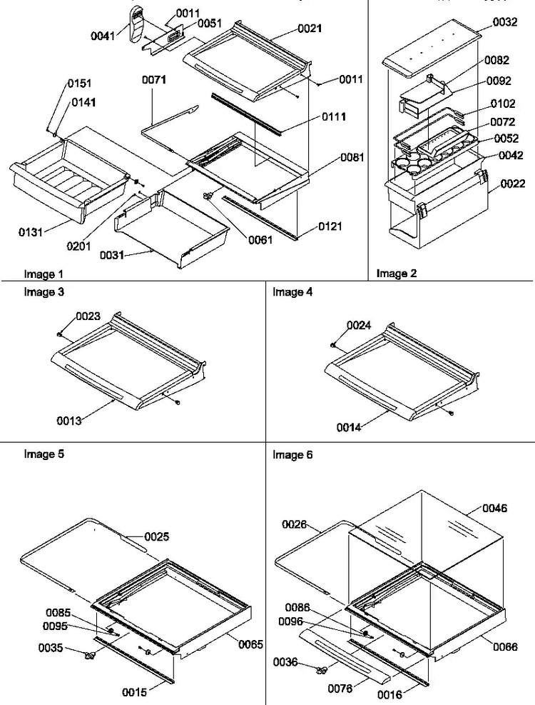Deli, Shelves, Crisper Assemblies And Accessories Diagram and Parts List for SRDE327S3E-P1307106WE  Amana Refrigerator