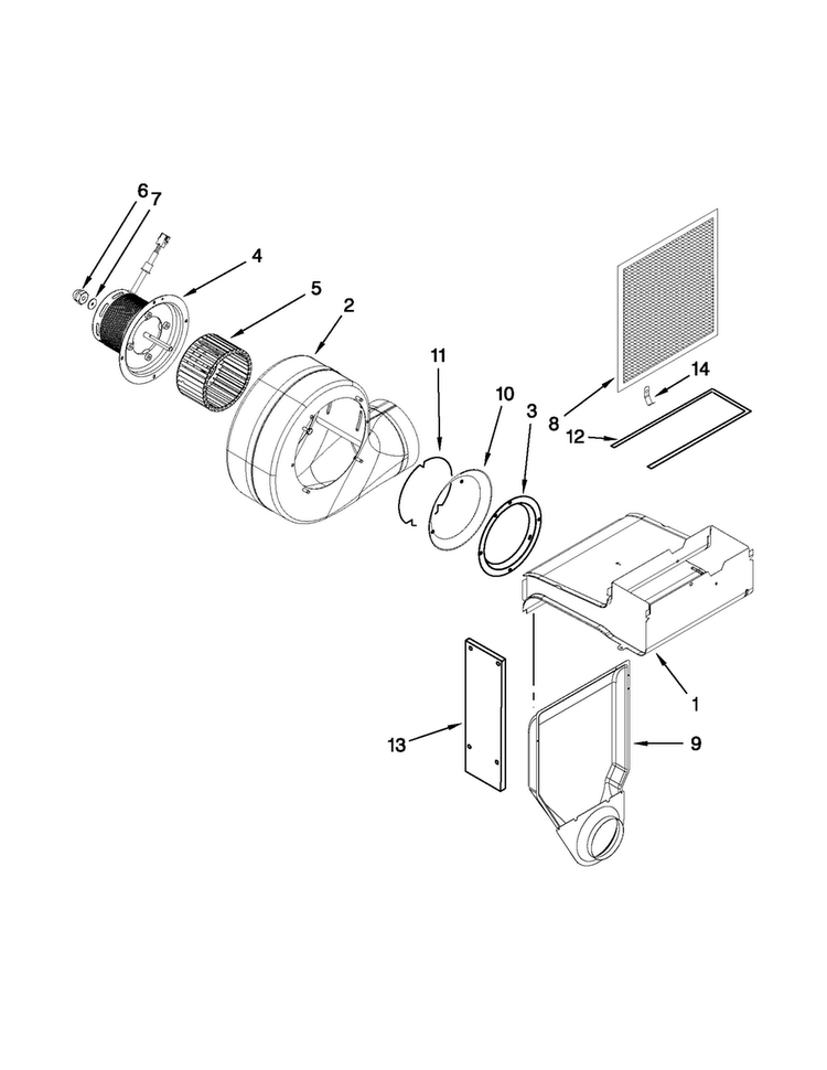 Blower Unit Parts Diagram and Parts List for JGS9900BDS16  Jenn-Air Range