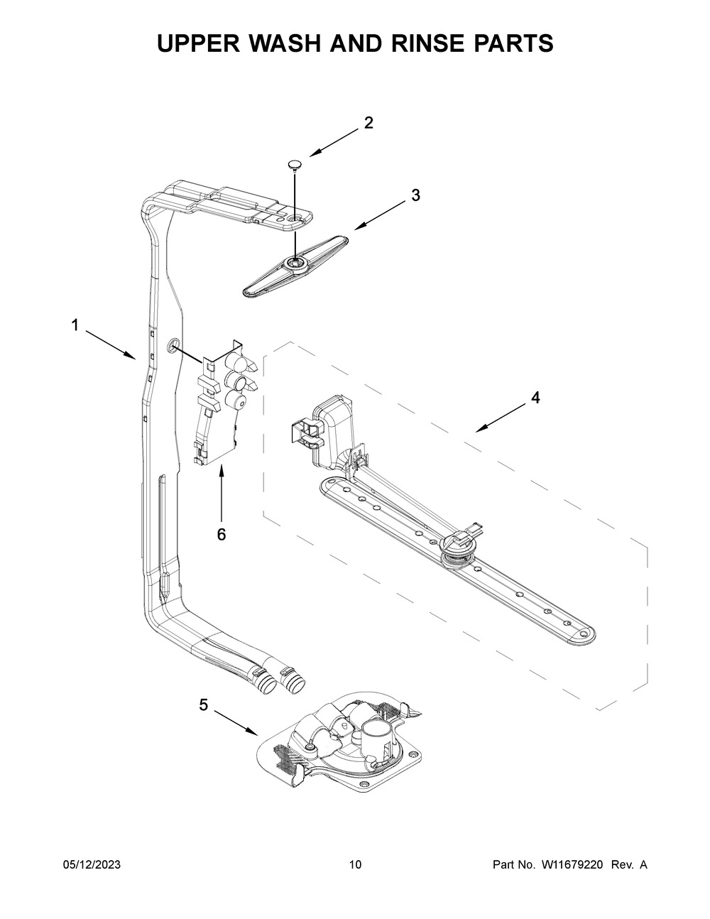 Upper Wash And Rinse Parts Diagram and Parts List for MDB4949SKB2  Maytag Dishwasher