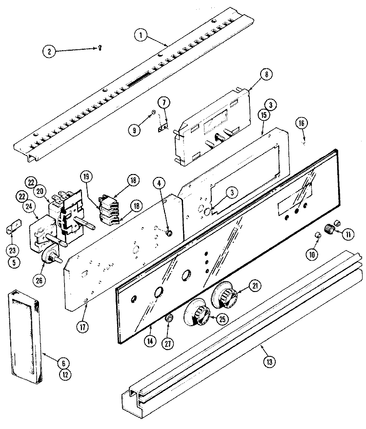 CONTROL PANEL (LOWER) Diagram and Parts List for WM236B  Jenn-Air Microwave Oven Combo