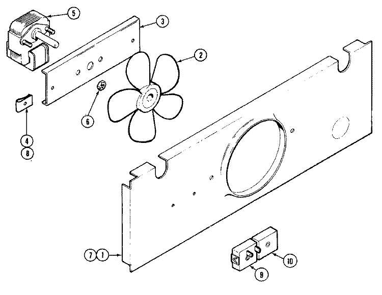 BLOWER MOTOR (COOLING FAN - LOWER) Diagram and Parts List for WM227W  Jenn-Air Microwave Oven Combo