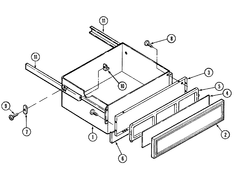 DRAWER ASSY. Diagram and Parts List for SCE4340B-C  Jenn-Air Range