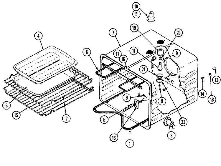 OVEN Diagram and Parts List for W2780B-C  Jenn-Air Wall Oven