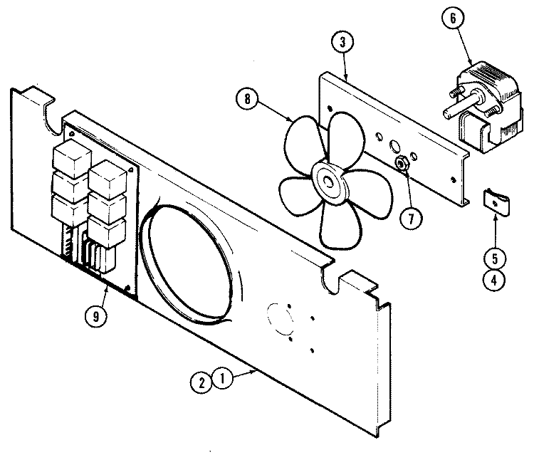 BLOWER MOTOR (COOLING) Diagram and Parts List for W2780B-C  Jenn-Air Wall Oven
