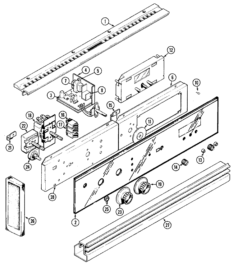 CONTROL PANEL Diagram and Parts List for W146-C  Jenn-Air Wall Oven