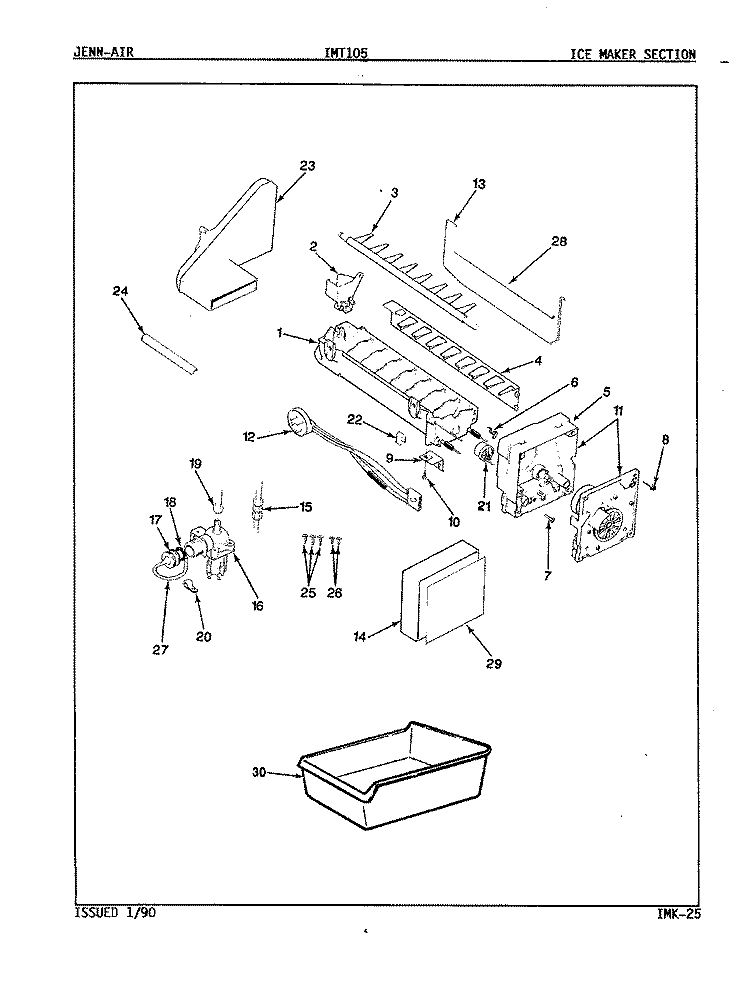 ICE MAKER KIT Diagram and Parts List for JRTDX224L 8B14B Admiral Refrigerator