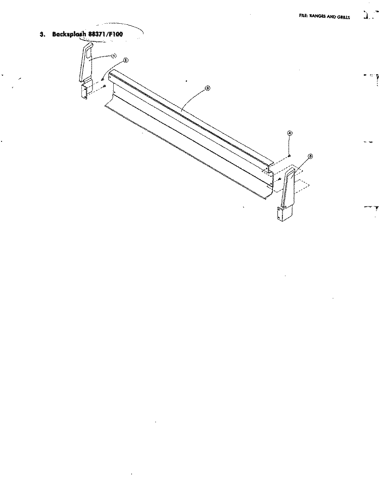 BACKSPLASH Diagram and Parts List for F120  Jenn-Air Range