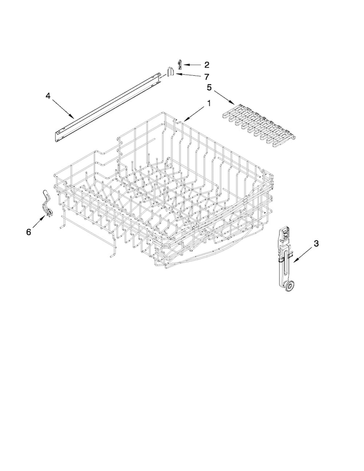 Upper Rack And Track Parts Diagram and Parts List for MDBH969AWB3  Maytag Dishwasher