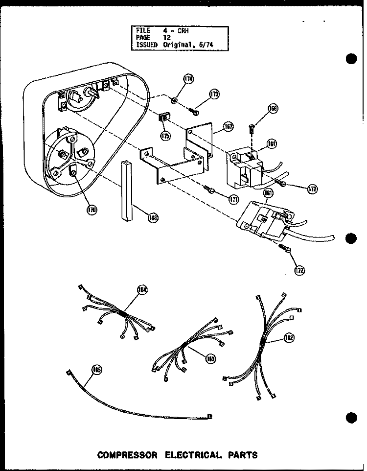 COMPRESSOR ELECTRICAL PARTS Diagram and Parts List for CRH4-3 P5837242C Amana Microwave