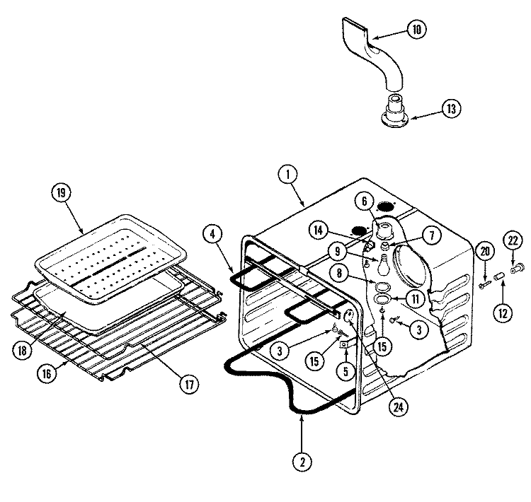 OVEN LINER Diagram and Parts List for SEG196  Jenn-Air Range