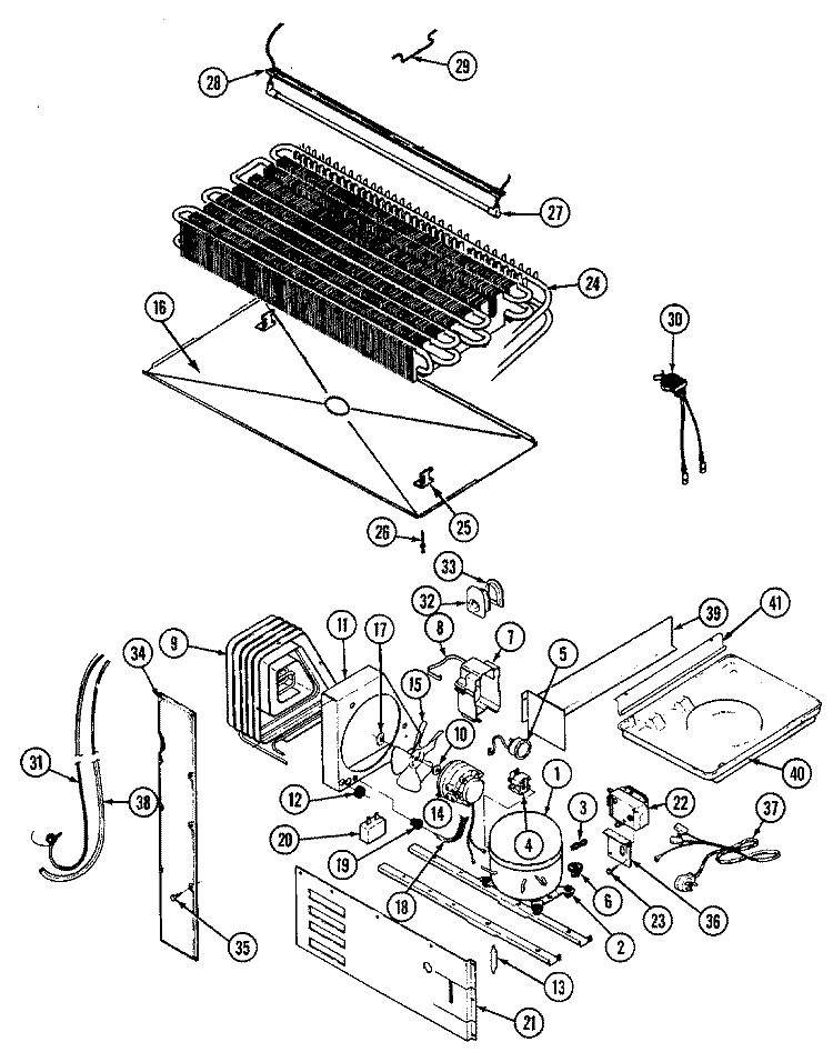 UNIT COMPARTMENT & SYSTEM Diagram and Parts List for RTD2300CAE DH94B Maytag Refrigerator