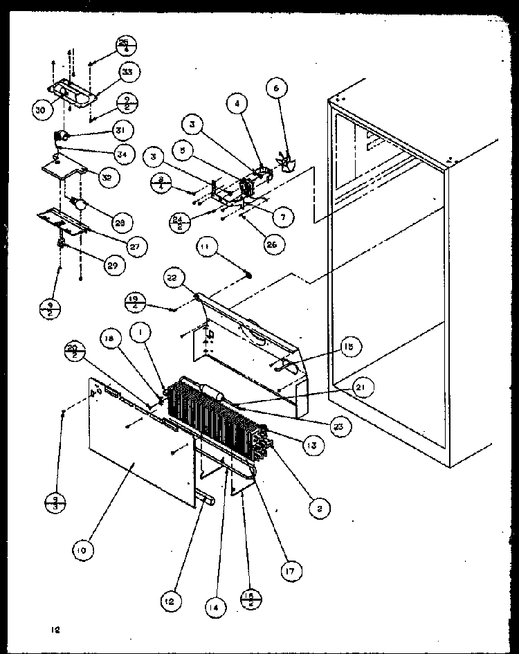 Freezer Parts Diagram and Parts List for TC18QL-P1111408WL  Amana Refrigerator