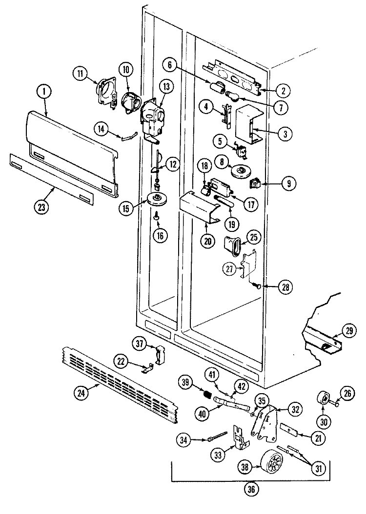 FRESH FOOD COMPARTMENT Diagram and Parts List for RSW24E0CAB  Maytag Refrigerator