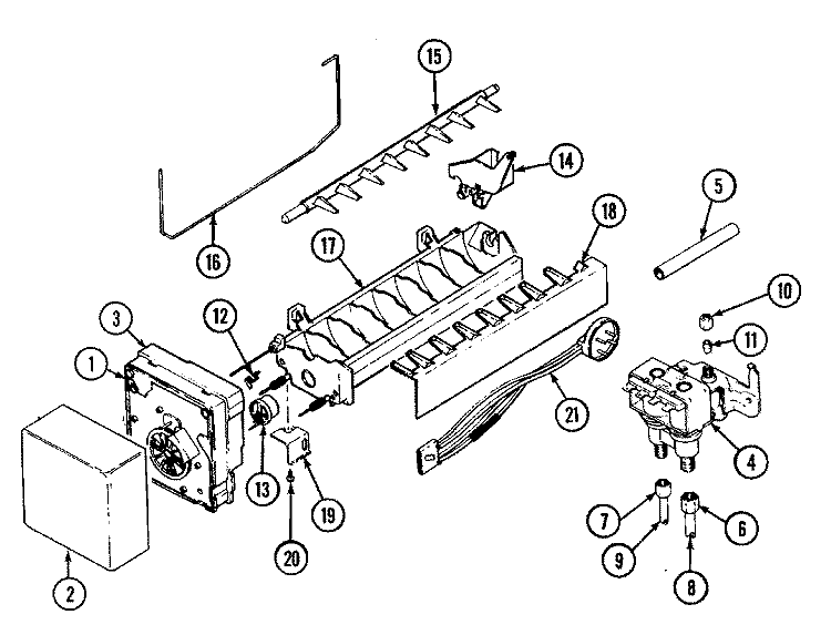 ICE MAKER Diagram and Parts List for RSW24E0CAB  Maytag Refrigerator