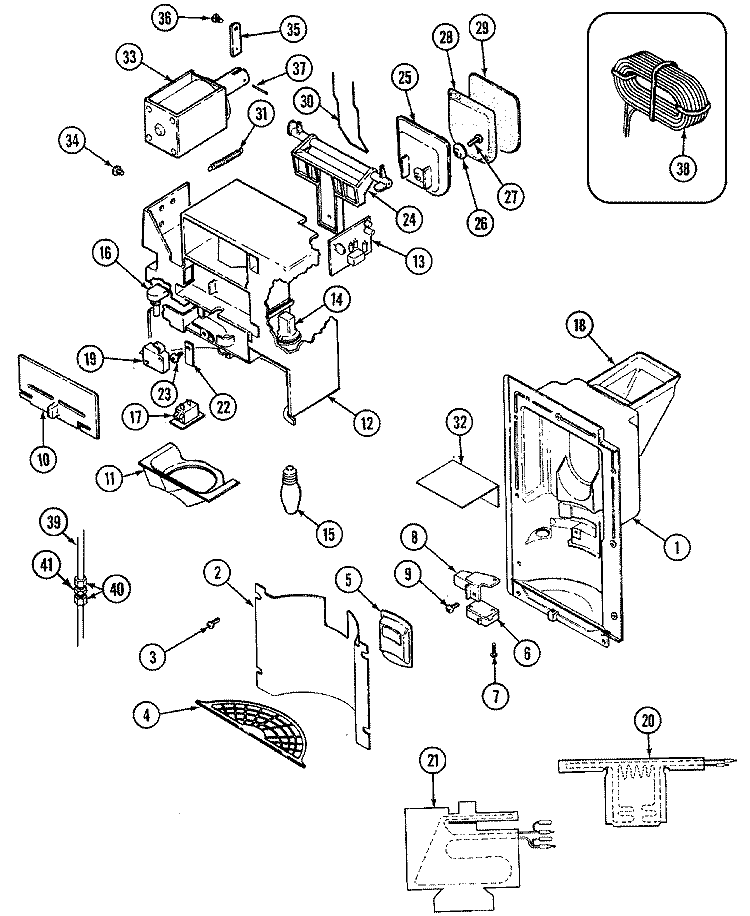 ICE & WATER DISPENSER Diagram and Parts List for RTW22E1DAE  Maytag Refrigerator