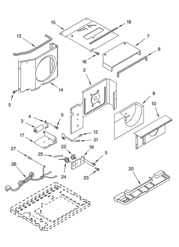 Air Flow And Control Diagram and Parts List for CA8WRL0  Crosley Air Conditioner