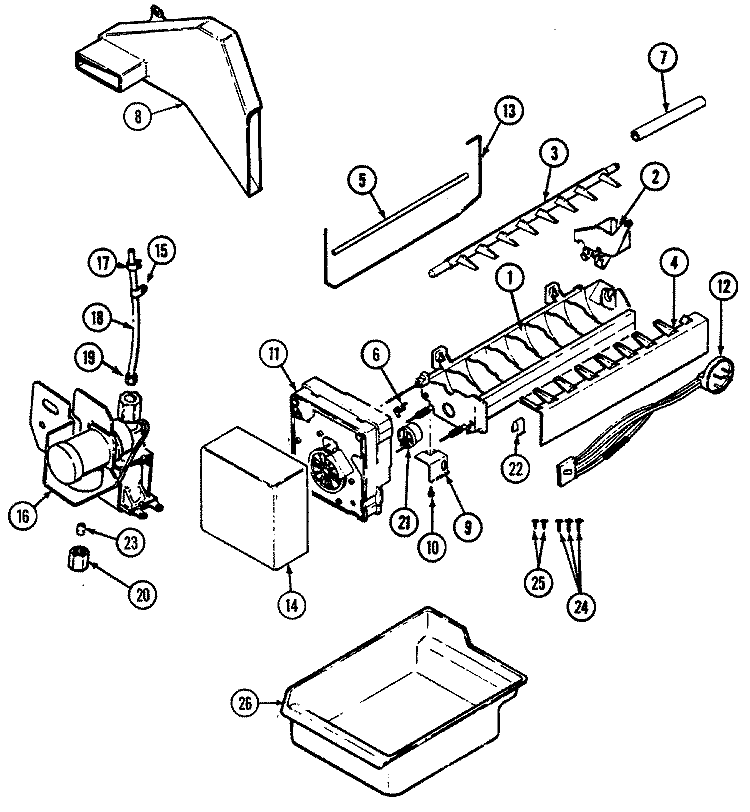 OPTIONAL ICE MAKER KIT (ICE - 25) Diagram and Parts List for RTD2100CGE  Maytag Refrigerator