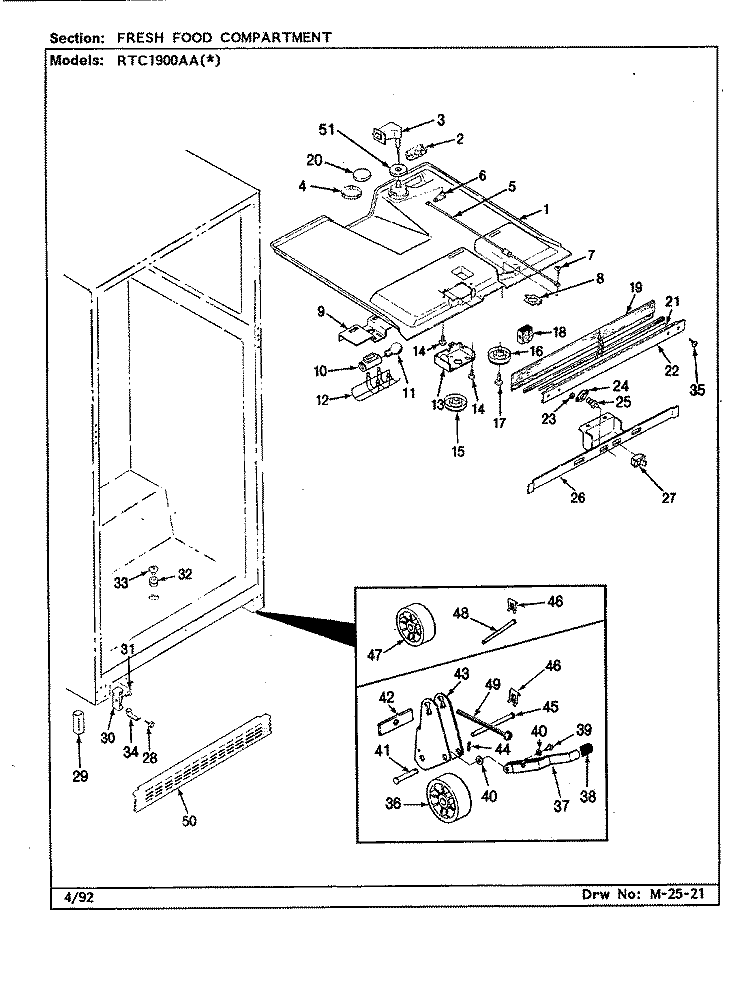 FRESH FOOD COMPARTMENT Diagram and Parts List for RTC1900AAL CH55B Maytag Refrigerator