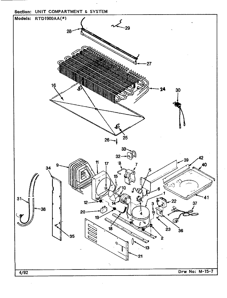UNIT COMPARTMENT & SYSTEM Diagram and Parts List for RTD1900AAL CH59B Maytag Refrigerator