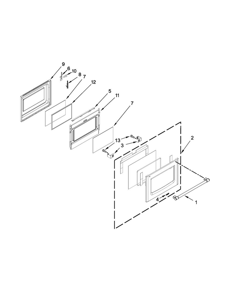 Lower Door Parts Diagram and Parts List for MET8820DS03  Maytag Range