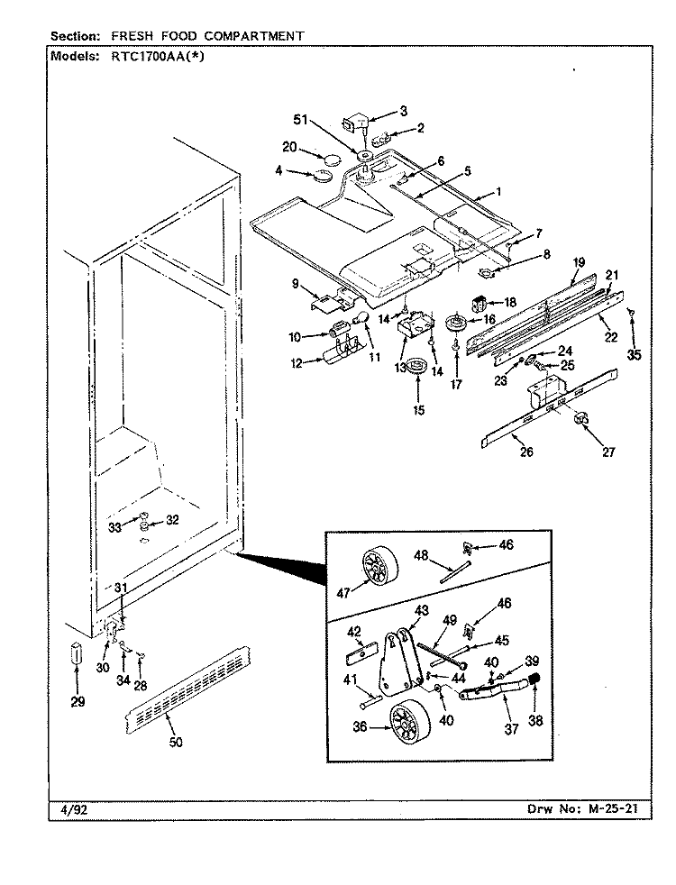FRESH FOOD COMPARTMENT Diagram and Parts List for RTC1700AAL CH26B Maytag Refrigerator