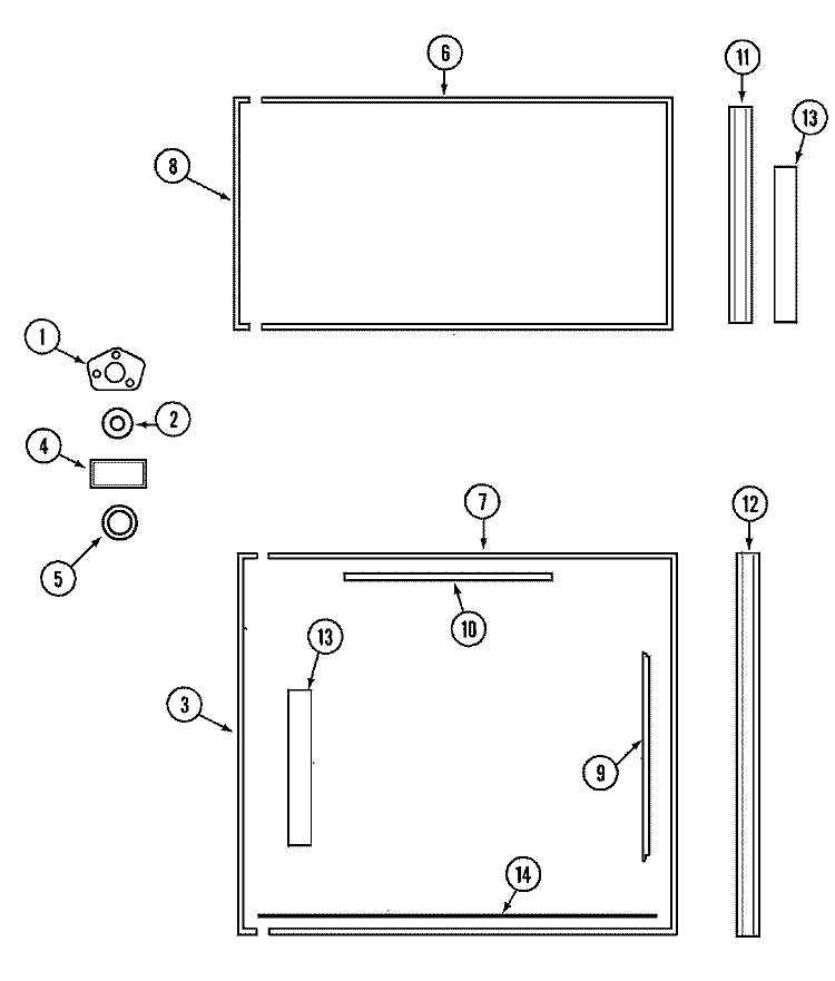 DOOR TRIM Diagram and Parts List for RAX34  Maytag Refrigerator
