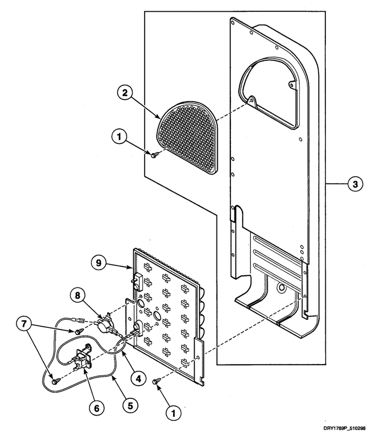 Heater Asy Diagram and Parts List for SDEC07WJ  Speed Queen Dryer
