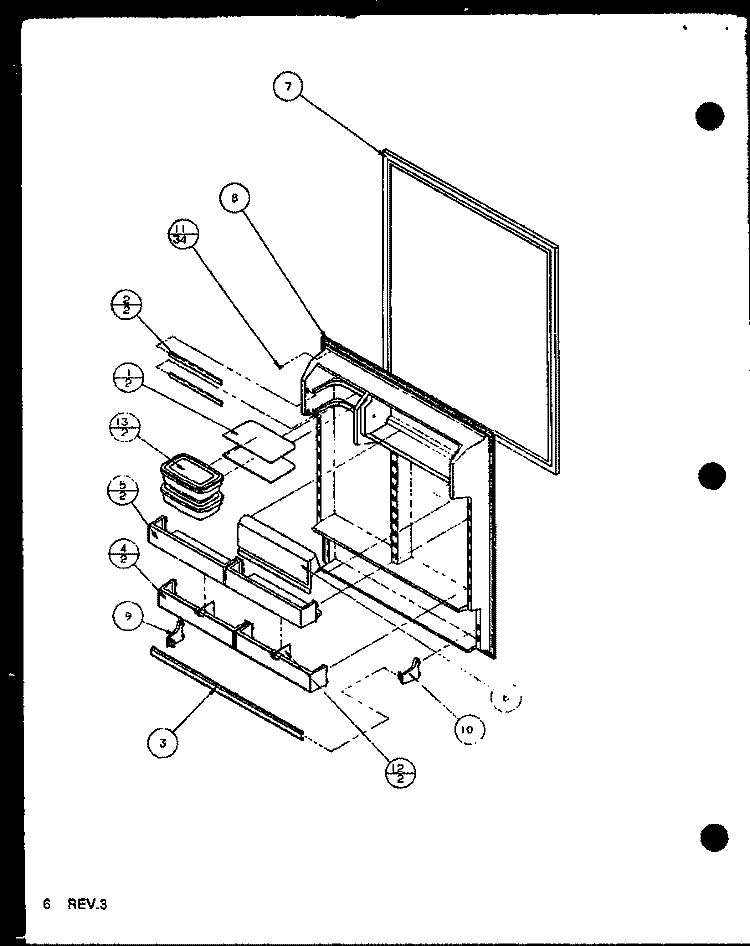 REF DOOR Diagram and Parts List for BZ20QE P1125507W E Amana Refrigerator
