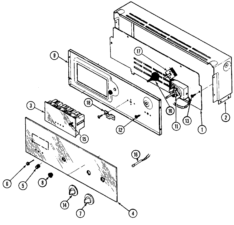 CONTROL PANEL Diagram and Parts List for CWG4510BAB  Maytag Wall Oven