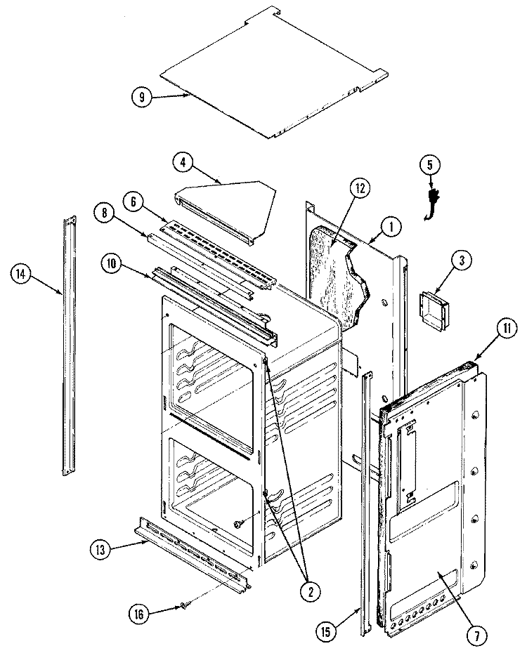 BODY Diagram and Parts List for CWG4510BAB  Maytag Wall Oven